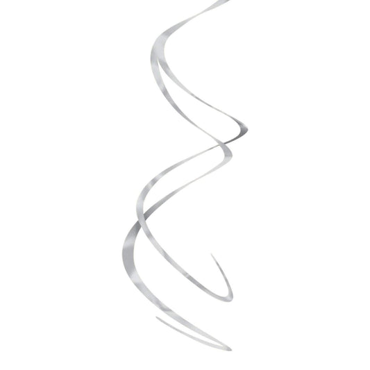 Plastic Swirl Decorations - Silver