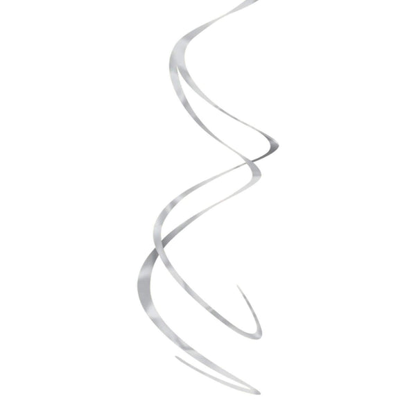 Plastic Swirl Decorations - Silver