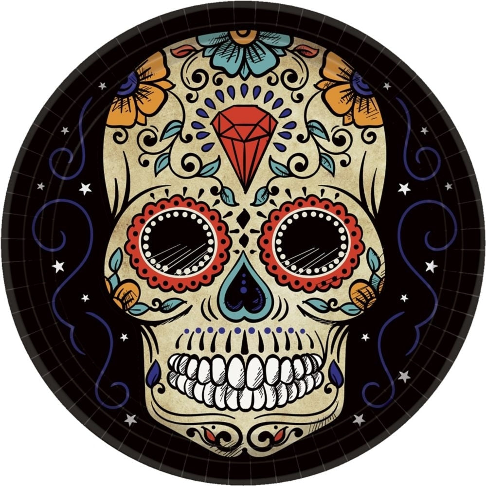 Plate, 10" Day Of Dead Sugar Skull