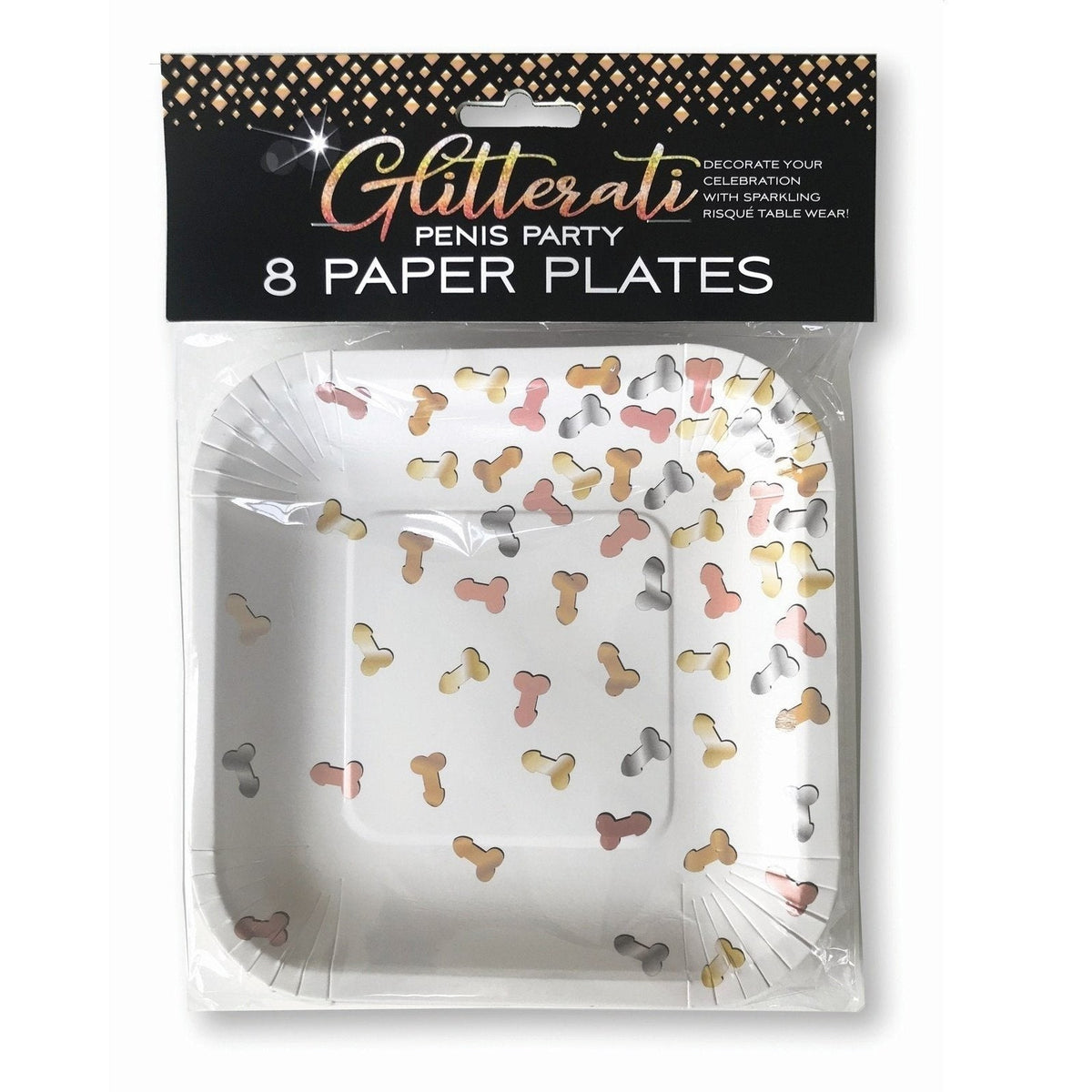 Plate, 7" Glitterati Penis Party