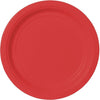Apple Red Value Solid Round Plates, 7"