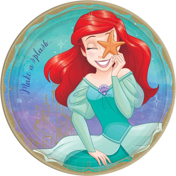 Disney Princess Round Plates, 9" - Ariel