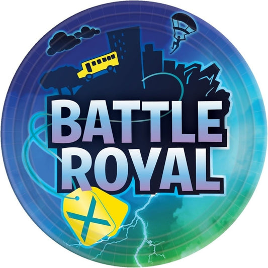 Battle Royal Round Plates, 9" Fortnite Inspired