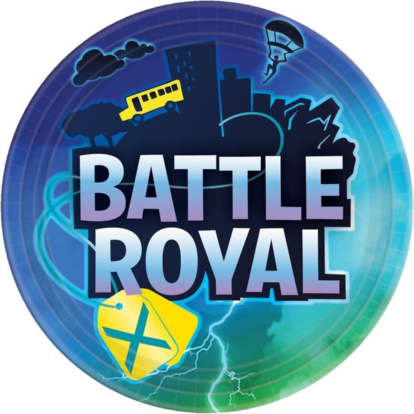 Battle Royal Round Plates, 9" Fortnite Inspired