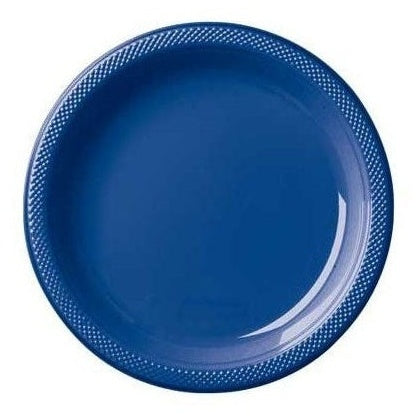 Bright Royal Blue Plastic Plates, 9"