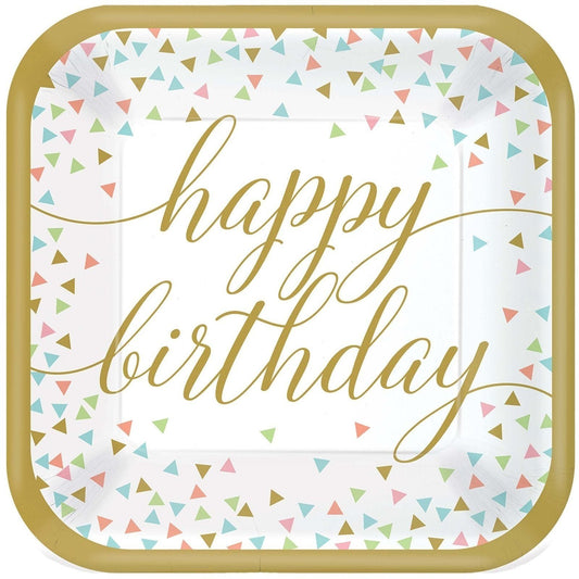 Confetti Fun Square Plates, 9"