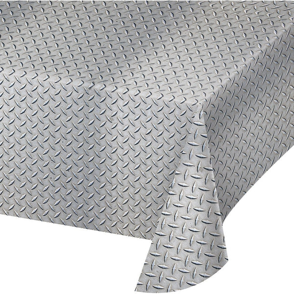 Diamond Plate Plastic Tablecloth