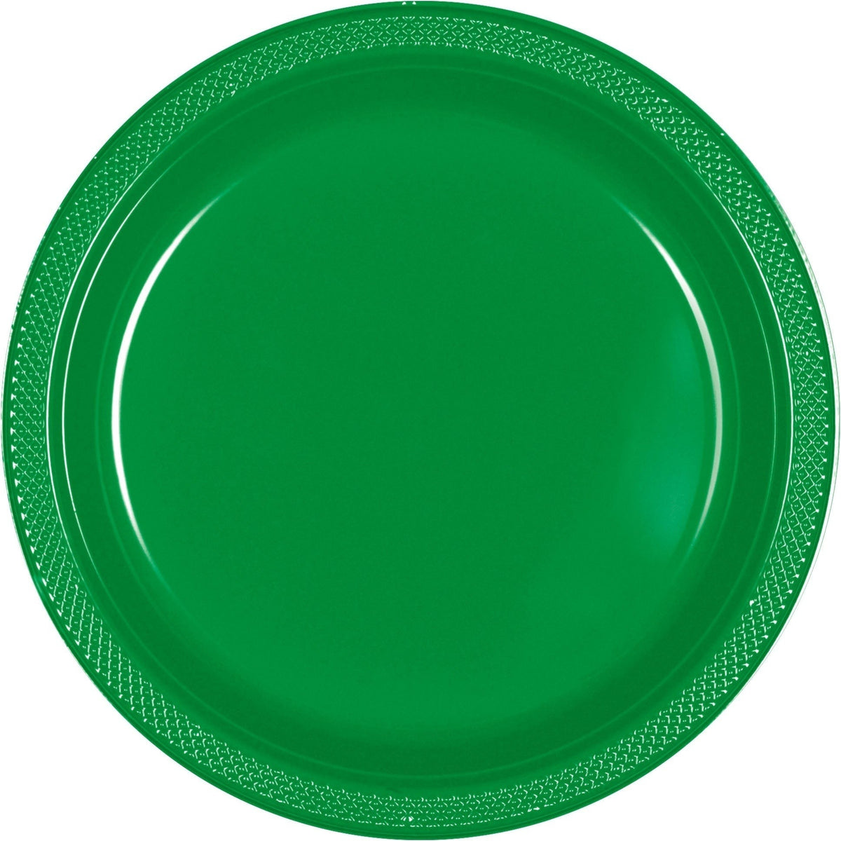 Festive Green Plastic Plates, 9"