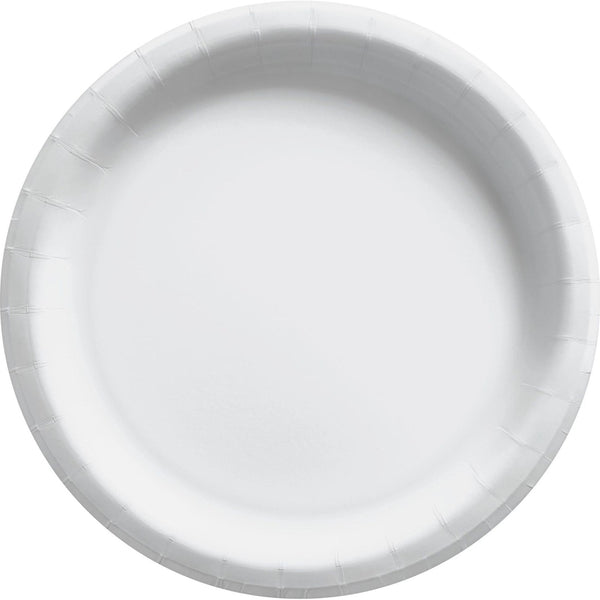 6 3/4" Round Paper Plates, 50 Count. - Frosty White