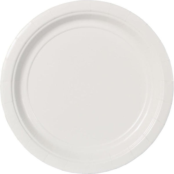 Frosty White Value Solid Round Plates, 7"