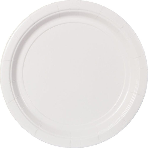 Frosty White Value Solid Round Plates, 9"