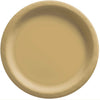6 3/4" Round Paper Plates, 50 Count. - Gold