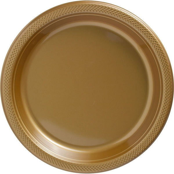 Gold Sparkle Plastic Plates, 10 1/4"