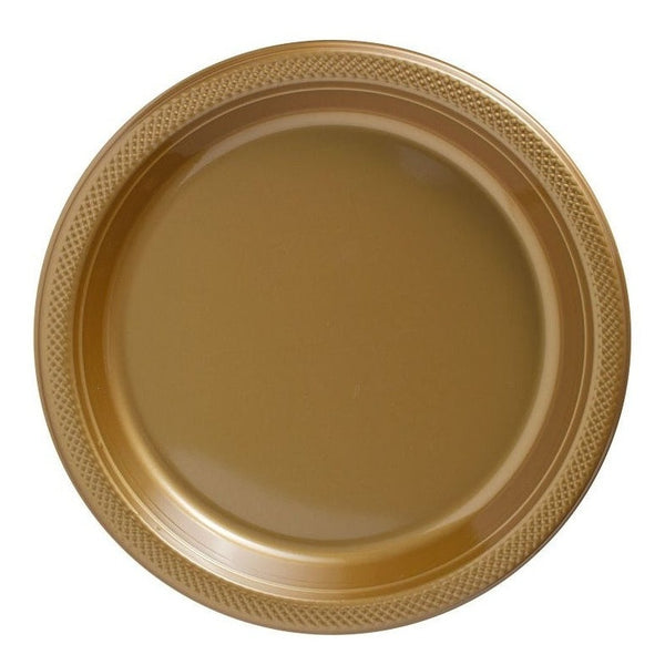 Gold Sparkle Plastic Plates, 7"
