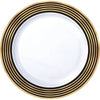 Gold Stripe Plastic Plates, 10 1/4" - Hot-Stamped