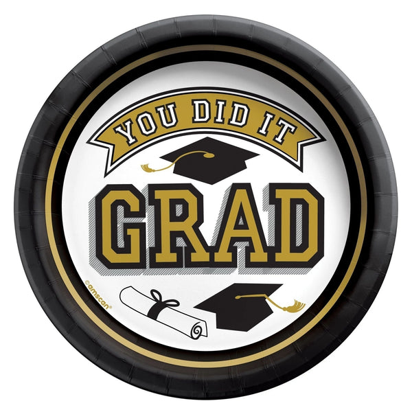 True To Your School Round Plates, 6 3/4" - Gold