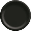 6 3/4" Round Paper Plates, 50 Count. - Jet Black