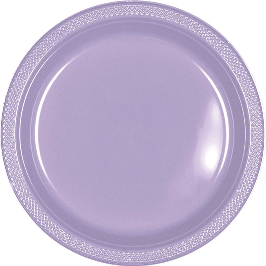Lavender Plastic Plates, 9"