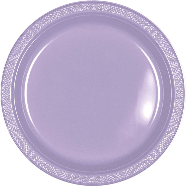 Lavender Plastic Plates, 9"