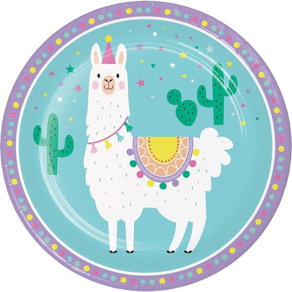 Llama Party Paper Plates