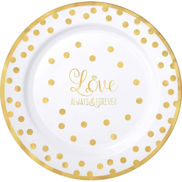 " Love" Round Premium Plastic Plates, 10 1/4"