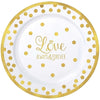 " Love" Round Premium Plastic Plates, 7 1/2"