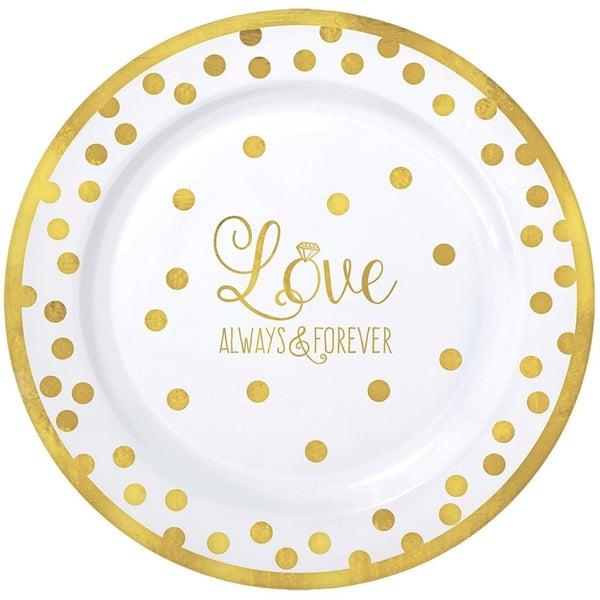 " Love" Round Premium Plastic Plates, 7 1/2"