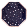 Navy Bride Metallic OCountagonal Plates, 7"