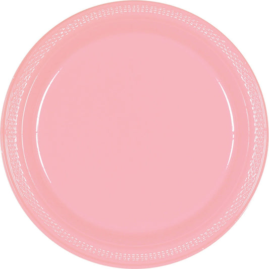 New Pink Plastic Plates, 9"