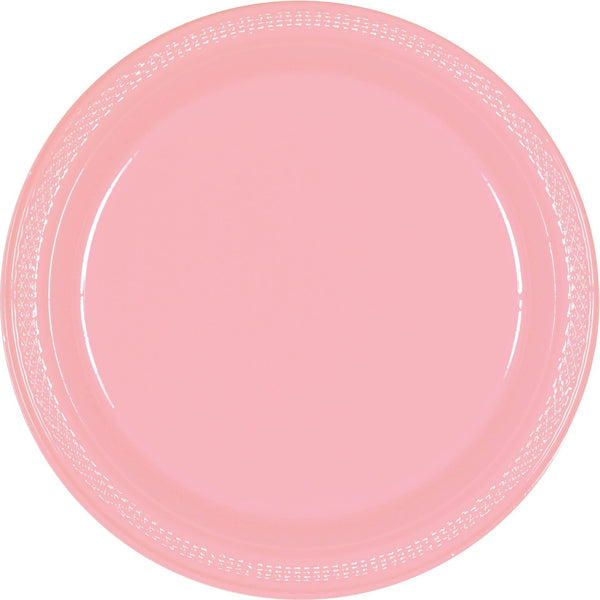 New Pink Plastic Plates, 9"