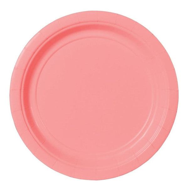 Pale Pink Value Solid Round Plates, 7"