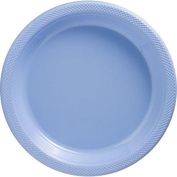 Pastel Blue Plastic Plates, 7"
