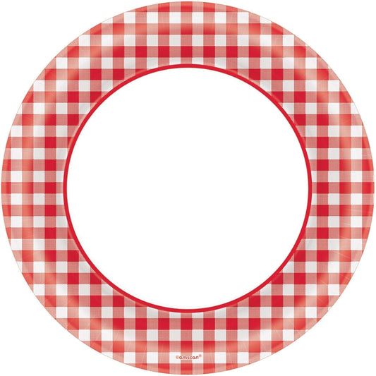 Picnic Gingham Round Plates, 6 3/4"