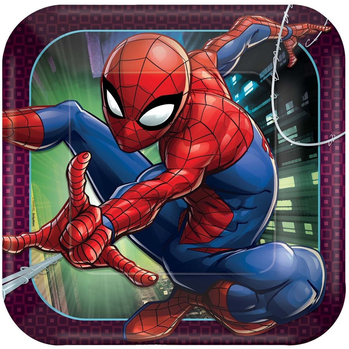 Spider-Man Tm Webbed Wonder Square Plates, 9"
