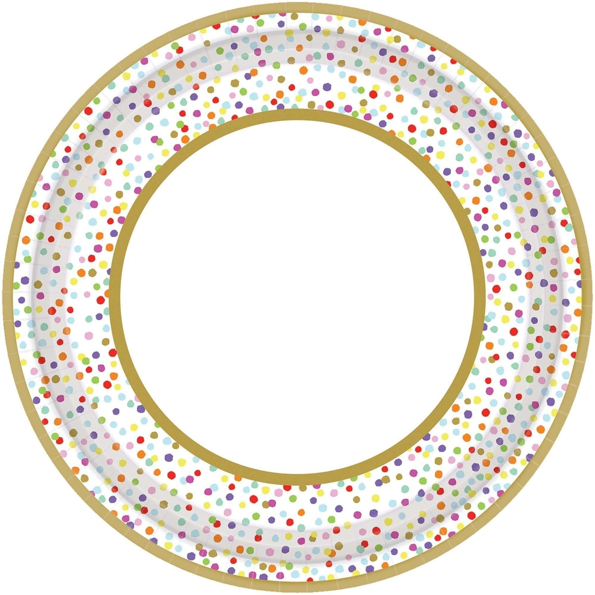 Rainbow Confetti Round Plates, 10 1/2"