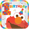 Sesame Street Elmo Turns One Square Plates, 9"
