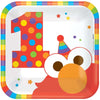 Sesame Street Elmo Turns One Square Plates, 7"