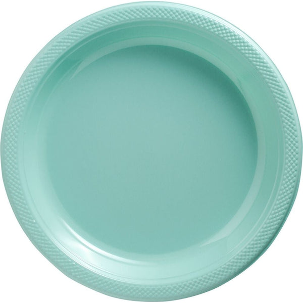 Robin's-Egg Blue Plastic Plates, 10 1/4"
