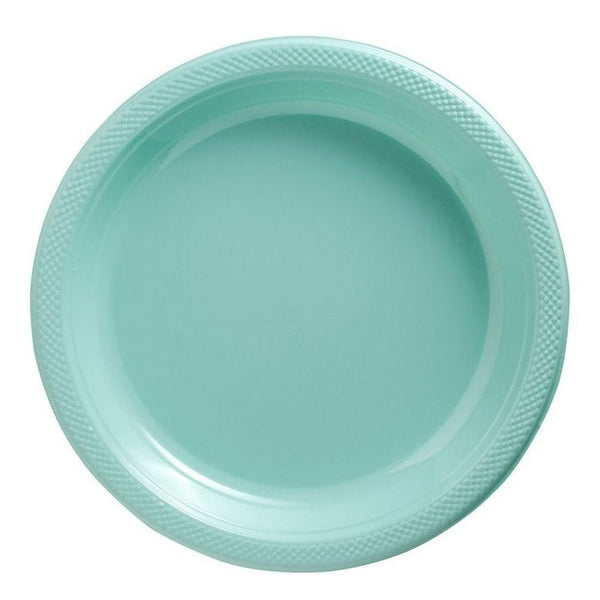 Robin's-Egg Blue Plastic Plates, 7"