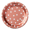 6 3/4" Round Plates Metallic Confetti Dot - Rose Gold