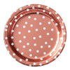 8 1/2" Round Plates Metallic Confetti Dot - Rose Gold