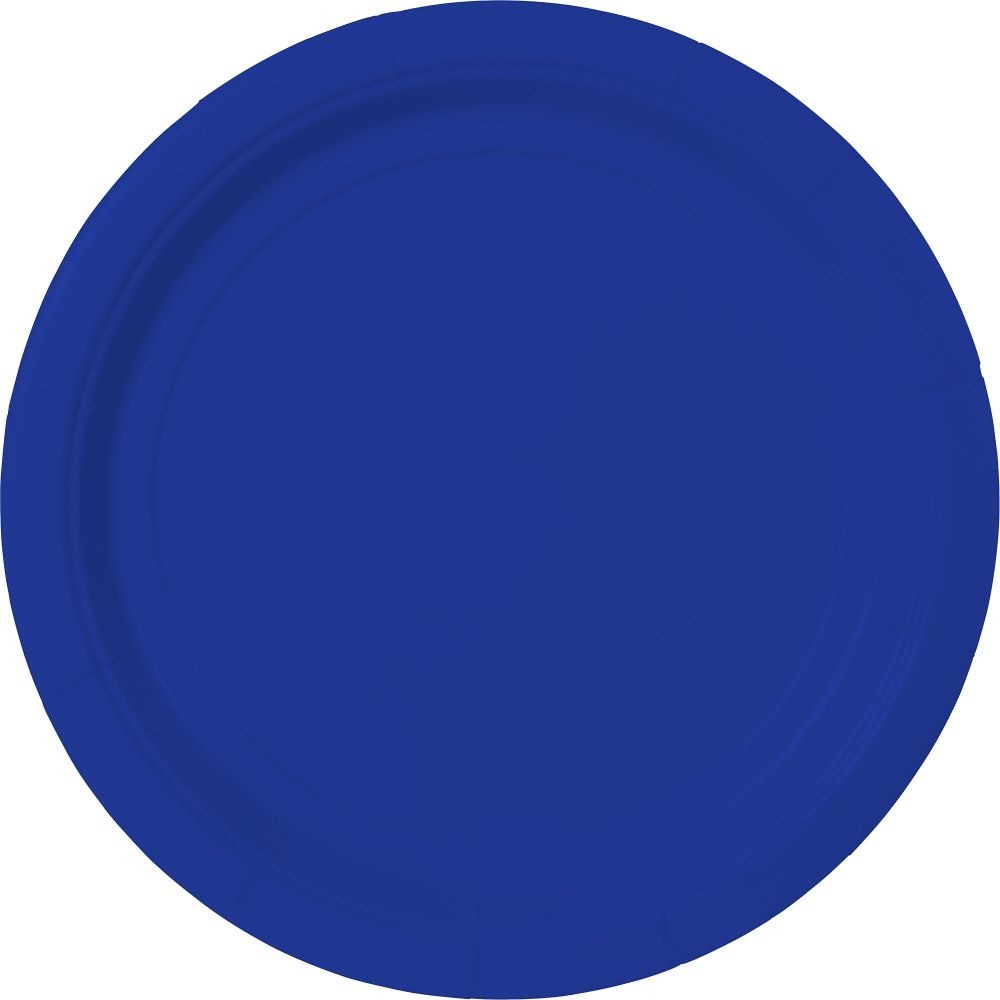 Bright Royal Blue Value Solid Round Plates, 9"