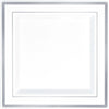 Square Plastic Plate White W/Silver Trim, 7 1/4"