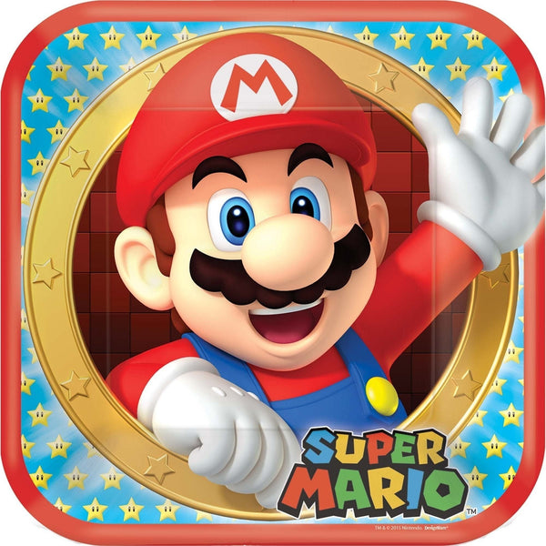 Super Mario Brothers Tm Square Plates, 9"
