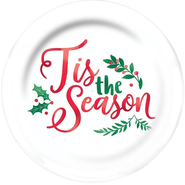 Tis The Season Coupe Plate, Hot-Stamped 10 1/2"