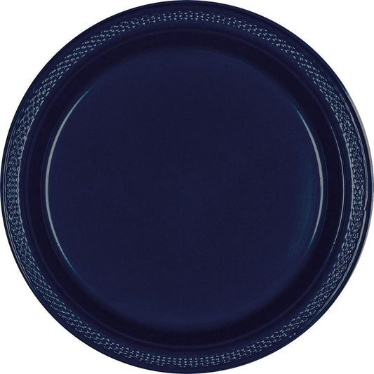 True Navy Plastic Plates, 10 1/4"