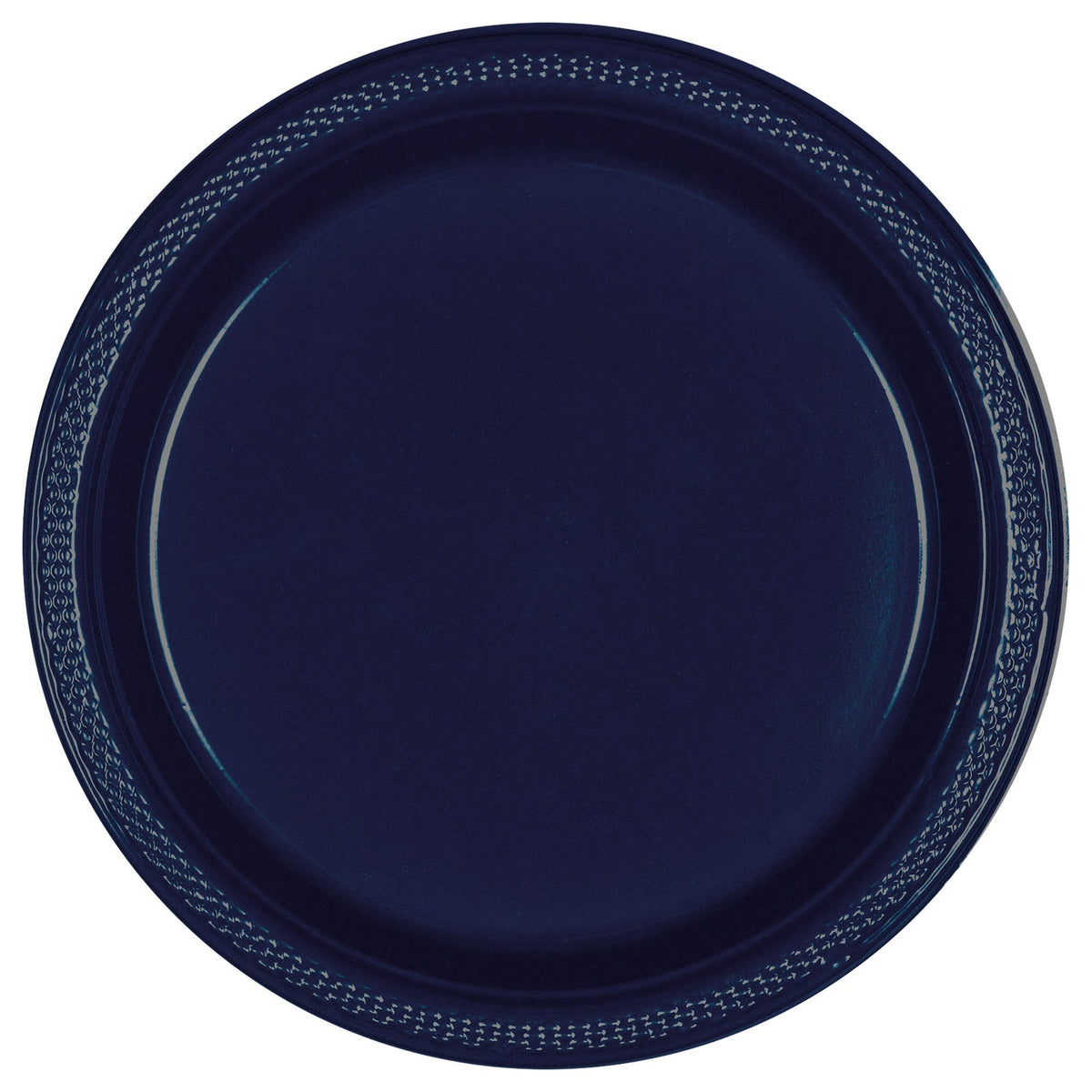 True Navy Plastic Plates, 9"