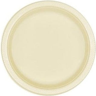 Vanilla Creme Plastic Plates, 7"