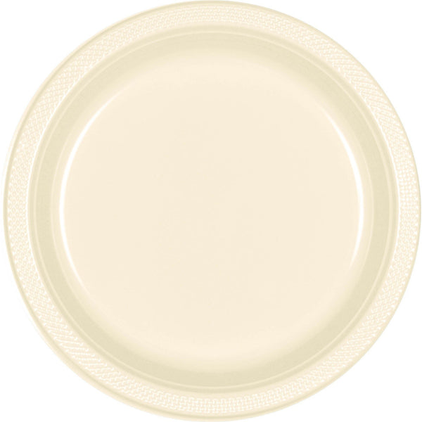 Vanilla Creme Plastic Plates, 9"