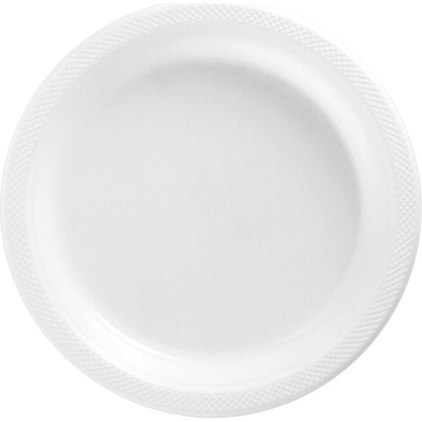 White Plastic Plates, 10 1/4"